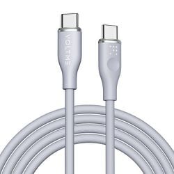 モスシリーズシリコン 充電ケーブル USB-C＆USB-C 60W グレー 1.8m C2139