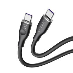 モスシリーズ（Eマーカー）シリコン 充電ケーブル USB-C＆USB-C 100W ブラック 1m C2141