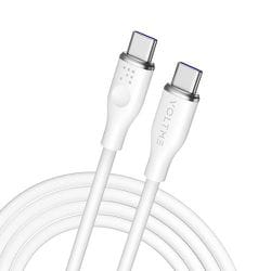 モスシリーズ（Eマーカー）シリコン 充電ケーブル USB-C＆USB-C 100W ホワイト 1.8m C2145