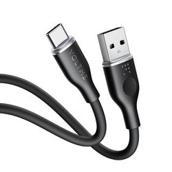 モスシリーズシリコン 充電ケーブル USB-A＆USB-C 60W ブラック 1m C2121