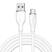 モスシリーズシリコン 充電ケーブル USB-C&USB-A 60W ホワイト 1.8m C2125