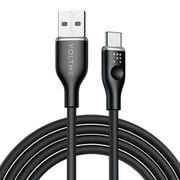 モスシリーズシリコン 充電ケーブル USB-C&USB-A 60W ブラック 1.8m C2126