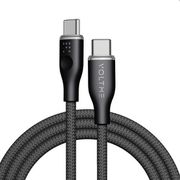 ラグシリーズナイロン 充電ケーブル USB-C&USB-C 60W ブラック 1m C2158
