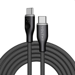 ラグシリーズナイロン 充電ケーブル USB-C＆USB-C 60W ブラック 1.8m C2162
