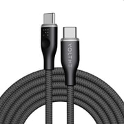 ラグシリーズナイロン 充電ケーブル USB-C&USB-C 60W ブラック 1.8m C2162