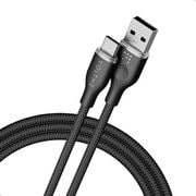 ラグシリーズナイロン 充電ケーブル USB-A&USB-C 60W ブラック 1m C2150