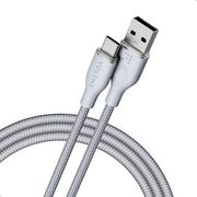 ラグシリーズナイロン 充電ケーブル USB-A&USB-C 60W グレー 1m C2153
