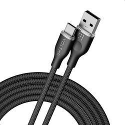 ラグシリーズナイロン 充電ケーブル USB-A＆USB-C 60W ブラック 1.8m C2154