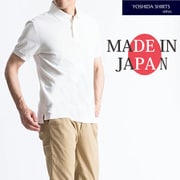 2021-PRY3/white/ll [シルケット鹿の子半袖ニットポロシャツ リブ襟 日本製 ホワイト LLサイズ]