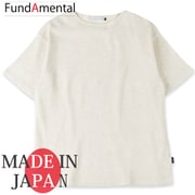 fl23ss-014m/beige/m [コットン100％ワッフルボートネックTシャツ 日本製 ベージュ Mサイズ]