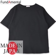 fl23ss-014m/black/l [コットン100％ワッフルボートネックTシャツ 日本製 ブラック Lサイズ]