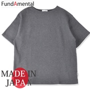 fl23ss-014m/charcoal/l [コットン100％ワッフルボートネックTシャツ 日本製 チャコール Lサイズ]