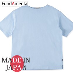 fl23ss-015m/sax/m [コットン100％ボートネックTシャツ 日本製 サックス Mサイズ]