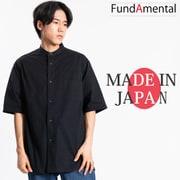 fl24ss-001/black/xl [ハイゲージ天竺バンドカラーシャツ 日本製 ブラック XLサイズ]