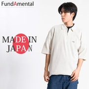 fl24ss-003/beige/m [ハーフジップ半袖ポロシャツ 日本製 ベージュ Mサイズ]
