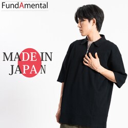 fl24ss-003/black/m [ハーフジップ半袖ポロシャツ 日本製 ブラック Mサイズ]