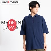 fl24ss-003/navy/l [ハーフジップ半袖ポロシャツ 日本製 ネイビー Lサイズ]
