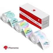 Phomemo M110用 感熱式ラベルシールロール 1本(420枚/1本) 花形(W:50×H:50mm) ダイカット花形 マーブル3パターンセット(140枚×3種類) PH-XP-M18