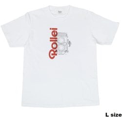 RL-039L-WH [ローライ 公式プロダクト さらさら着心地Tシャツ ROLLEIFLEX＋ロゴ ホワイト 男女兼用 Lサイズ]