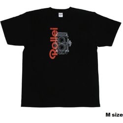 RL-039M-BK [ローライ 公式プロダクト さらさら着心地Tシャツ ROLLEIFLEX＋ロゴ ブラック 男女兼用 M]