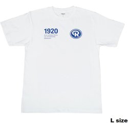 RL-041L-WH [ローライ 公式プロダクト さらさら着心地Tシャツ Rollei丸ロゴ ホワイト 男女兼用 Lサイズ]
