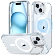 Classic Hybrid Case with Stash Stand （HaloLock） for iPhone 15 Plus - Clear Blue [iPhone 15 Plus対応 カメラリングスタンドつきクリアハイブリッドMagSafe対応ケース]