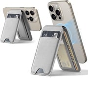 Vegan Leather Wallet Stand HaloLock - Natural Titanium [MagSafe対応 調節可能ヴィーガンレザーウォレット]