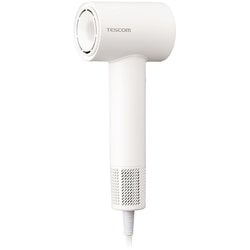 ヘアドライヤー 速乾 軽量 コンパクト 1200W マイナスイオン I字型 低騒音 MODEスイッチ<HIGH-LOW-COOL-AUTO（温冷自動切換）> 切替スイッチ<TURBO-SET> ラク抜きプラグ ホワイト TD760A-W