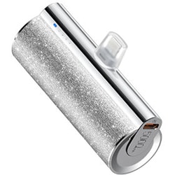 パワーバンク 5000mAh Type-C リップスティックサイズ シルバー UQ-Lipstick-C-SL