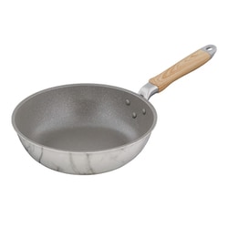 MARBLE KITCHEN 深型 フライパン 24cm IH/ガス火対応 大理石柄 ホワイト NX-124
