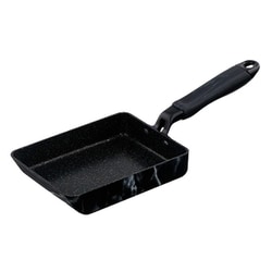 MARBLE KITCHEN エッグパン（卵焼き器） IH/ガス火対応 13×18cm 大理石柄 ブラック NX-135