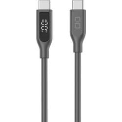 シリコンケーブル USB-C to USB-C 2m ディスプレイ表示付き PD100W対応 ブラック CIO-SL-SC-CC2-BK