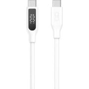 シリコンケーブル USB-C to USB-C 2m ディスプレイ表示付き PD100W対応 ホワイト CIO-SL-SC-CC2-WH