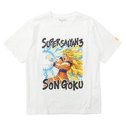 22863218 ドラゴンボールZ 悟空 かめはめ波 半袖 TシャツWHITE Sサイズ [キャラクターグッズ]