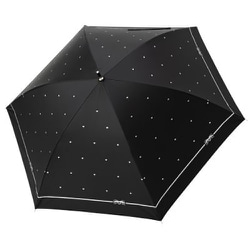 長傘 晴雨兼用 HAUハートドット 60cm 軽量6本骨 ブラック 10002945