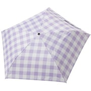 10002944 [折りたたみ傘 晴雨兼用 HAUギンガムチェック 50cm 手開き式 軽量5本骨 ライトパープル]