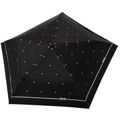 折りたたみ傘 晴雨兼用 HAUハートドット 50cm 手開き式 軽量5本骨 ブラック 10002946