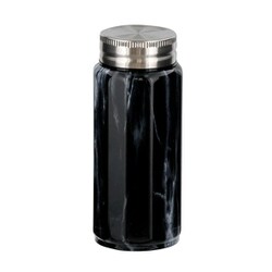 MARBLE KITCHEN マグボトル スクリュー 保冷/保温対応 真空二重構造 340ml 大理石柄 ブラック NX-162