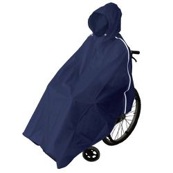 車いす用 防水レインポンチョ ネイビー 02004056