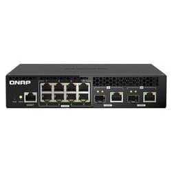 小規模ビジネス用 ハーフ幅 ラックマウント、エントリーレベル 10GbEおよび2.5GbE Layer 2 Webマネージドスイッチ QSW-M2108R-2C