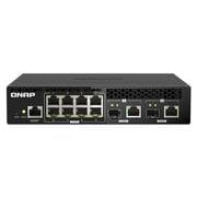 小規模ビジネス用 ハーフ幅 ラックマウント、エントリーレベル 10GbEおよび2.5GbE Layer 2 Webマネージドスイッチ QSW-M2108R-2C
