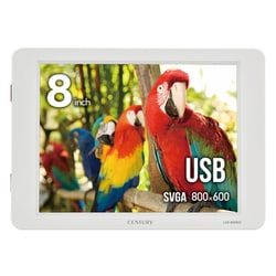 USB接続専用 サブモニター/plus one/8型/SVGA (800×600)/TNパネル/非光沢/ グレイッシュホワイト LCD-8000U2WV2