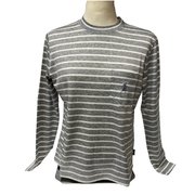 ハイネックボーダー長袖Tシャツ JT-CS351 トップグレーxオフ Mサイズ [アウトドア カットソー レディース]