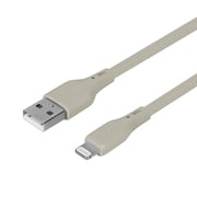 USB Type-A to Lightning シリコンケーブル ミストグレー OWL-CBSRLA15-MGY