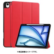 iPad Air (M2) 13インチ用 Pencil収納付きケース レッド IQ-IPDAR13AP-RD