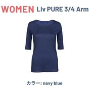 WOMEN Liv PURE 3/4 Arm navy blue Sサイズ wo pure 3/4 nb s