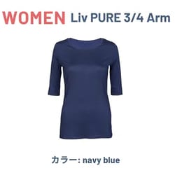 WOMEN Liv PURE 3/4 Arm navy blue Mサイズ wo pure 3/4 nb m