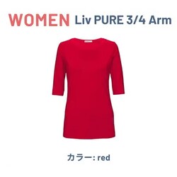 WOMEN Liv PURE 3/4 Arm red Mサイズ wo pure 3/4 red m