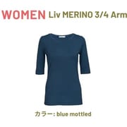 WOMEN Liv MERINO 3/4 Arm blue mottled XSサイズ wo merino 3/4 bm xs