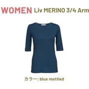WOMEN Liv MERINO 3/4 Arm blue mottled Sサイズ wo merino 3/4 bm s